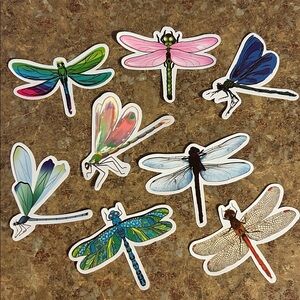 8 dragonfly water bottle stickers
